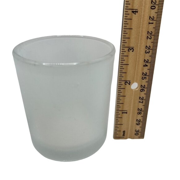 Set Of 3 Clear & Frosted Glass Votive Candle Holders - 3.25" Tall 48h - Picture 2 of 5